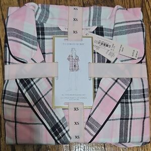 Victoria's Secret Pink and Black Plaid Pajama Set